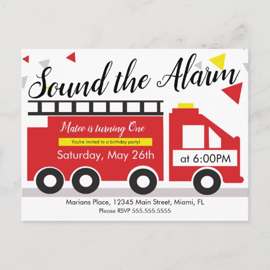 Niedlicher LKW Confetti 1. Geburtstag Postkarte (Vorderseite)