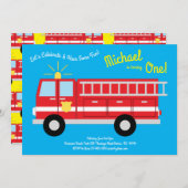 Niedlicher Lkw Kinder 1 Geburtstag Party Einladung (Vorne/Hinten)