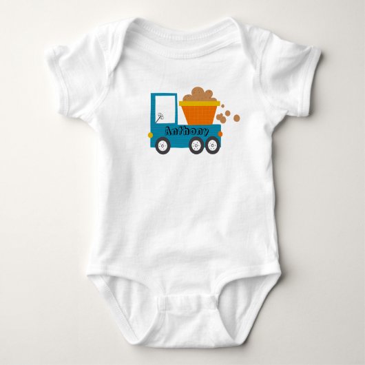 Niedlicher LKW Name Baby Boy Baby Strampler (Vorderseite)