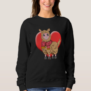 Niedlicher Llama Alpaca Herz - Kreislauf Sweatshirt