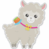 Niedlicher Llama, Alpaca, kleiner Llama, Llama mit Aufkleber (Vorderseite)