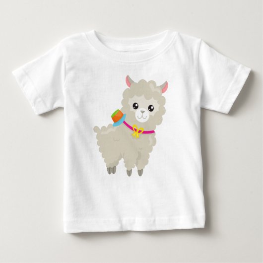 Niedlicher Llama, Alpaca, kleiner Llama, Llama mit Baby T-shirt (Vorderseite)
