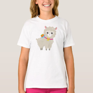 Niedlicher Llama, Alpaca, kleiner Llama, Llama mit T-Shirt