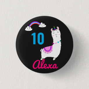 Niedlicher Llama Alpaca Lama Fiesta Button