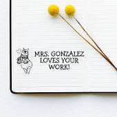 Niedlicher Llama Alpaca Lehrer Lieben Ihre Arbeit Permastempel