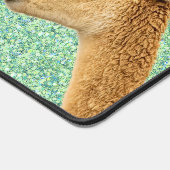 Niedlicher Llama auf grünem Minze-Glitzer Persönli Schreibtischunterlage (Ecke)