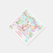 Niedlicher Llama Fun farbenfrohe Sommermädchen Geb Serviette (Ecke)