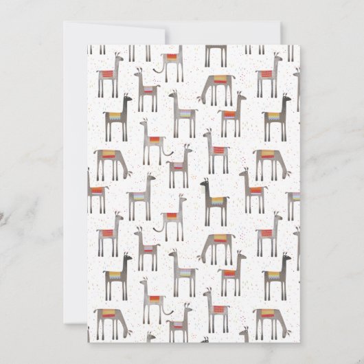 Niedlicher Llama Fun zum Geburtstag Einladung (Rückseite)