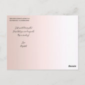 Niedlicher Llama Girly Pink Glitzer denkt an Sie Postkarte (Rückseite)