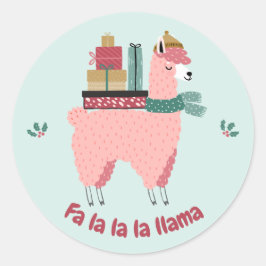 Niedlicher Llama Holiday Sticker - fa la la la lla