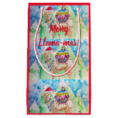 Niedlicher Llama Merry Llama mas Art Weihnachtsges Kleine Geschenktüte (Vorderseite)