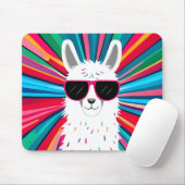Niedlicher Llama mit Cooler Sonnenblase Mousepad (Mit Mouse)