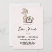 Niedlicher Llama mit einer Crown Baby-Dusche Einladung (Vorderseite)