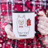 Niedlicher Llama mit roten Geschenken Weihnachten  Tasse