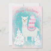 Niedlicher Llama mit Weihnachtsgeschenken (Vorderseite)