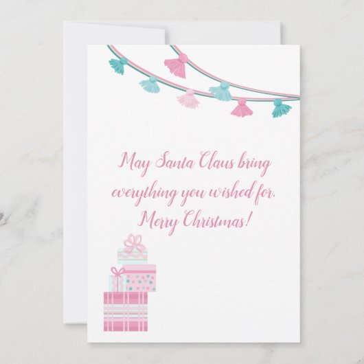 Niedlicher Llama mit Weihnachtsgeschenken (Rückseite)