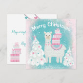 Niedlicher Llama mit Weihnachtsgeschenken (Vorne/Hinten)