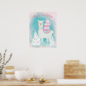 Niedlicher Llama mit Weihnachtsgeschenken Poster (Küche)