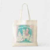 Niedlicher Llama mit Weihnachtsgeschenken Tragetasche (Vorne)