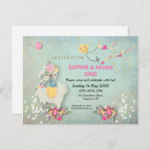 Niedlicher Llama und Blumensträuße Erster Geburtst Postkarte (Vorne/Hinten)