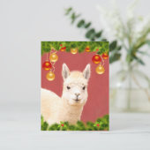 Niedlicher Llama Weihnachtsfeiertag Postkarte (Stehend Vorderseite)