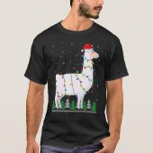Niedlicher Llama Xmas Lights Llama Weihnachten T-Shirt (Vorderseite)