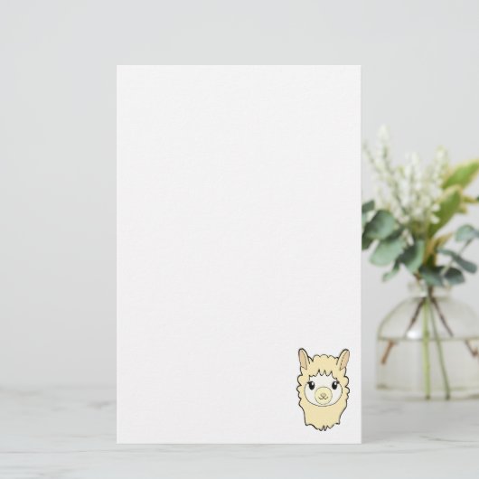 Niedlicher Llama Zeichnend Briefpapier (Stehend Vorderseite)