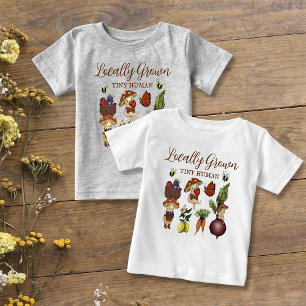 Niedlicher, lokal angebaute Sprossen-Pilz und Gemü Baby T-shirt