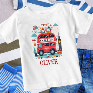 Niedlicher Londoner Doppelstockbus und charmante B Baby T-shirt