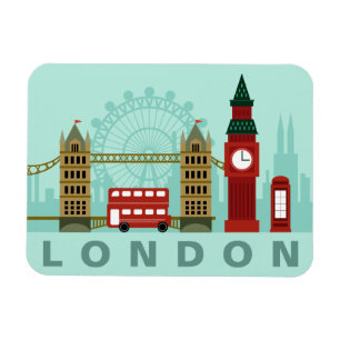 Niedlicher Londoner Illustrationsmagnet Magnet