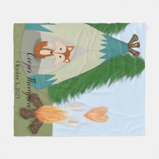 Niedlicher Lone Fox Fleecedecke (Vorderseite (Horizontal))