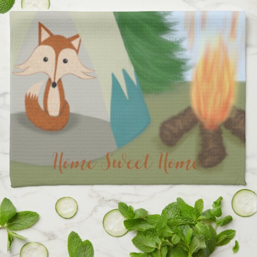 Niedlicher Lone Fox Geschirrtuch (Gefaltet)