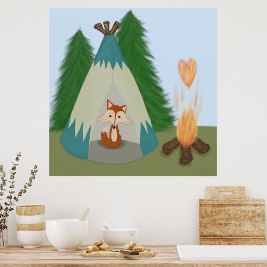 Niedlicher Lone Fox Poster (Küche)
