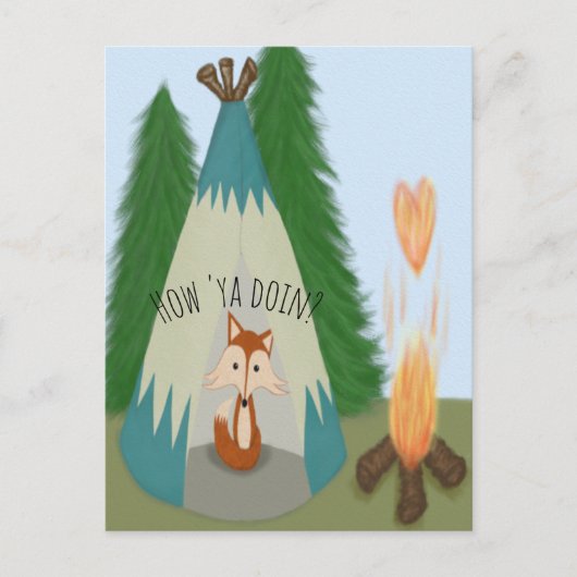 Niedlicher Lone Fox Postkarte (Vorderseite)