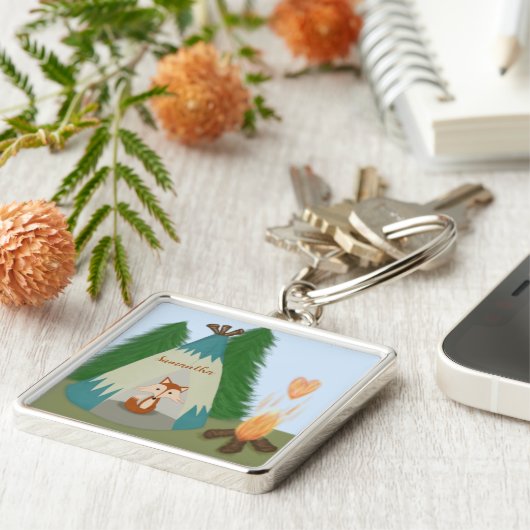 Niedlicher Lone Fox Schlüsselanhänger (Seite)