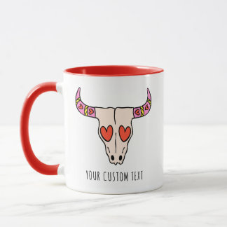 Niedlicher Longhorn Skull Personalisierter Valenti Tasse