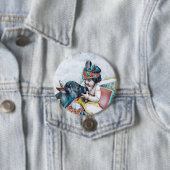 niedlicher Lord krishna mit Kuhklassiker Rundaufkl Button (Beispiel)