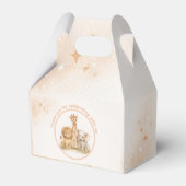 Niedlicher Löwe Elefant Giraffe Boho Erdig Neutral Geschenkschachtel (Rückseite)