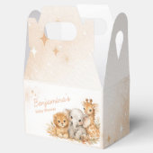 Niedlicher Löwe Elefant Giraffe Boho Erdig Neutral Geschenkschachtel (Geöffnet)