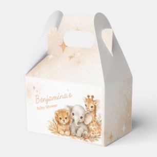 Niedlicher Löwe Elefant Giraffe Boho Erdig Neutral Geschenkschachtel