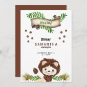 Niedlicher Löwe Es ist eine Baby-Dusche Einladung (Vorne/Hinten)