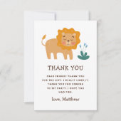 Niedlicher Löwe. Funny Animal Zoo Safari Kindergeb Dankeskarte (Vorderseite)