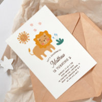 Niedlicher Löwe. Funny Safari Animal Kindergeburts