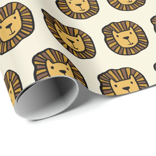 Niedlicher Löwe Geschenkpapier (Rolleneckpunkt)