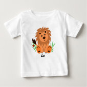 Niedlicher Löwe im Gras mit Ladybug-Baby-T - Shirt (Vorderseite)