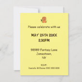 Niedlicher Löwe im Gras mit Ladybug, Kindergeburts Einladung (Rückseite)