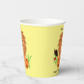 Niedlicher Löwe im Gras mit Ladybug, Kindergeburts Pappbecher (Rechts)