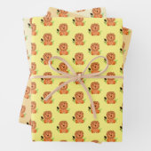 Niedlicher Löwe im Gras mit Ladybug-Kindern Geschenkpapier Set (Beispiel)