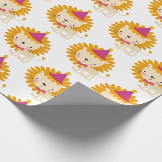 Niedlicher Löwe - Kinder Geschenkpapier (Ecke)