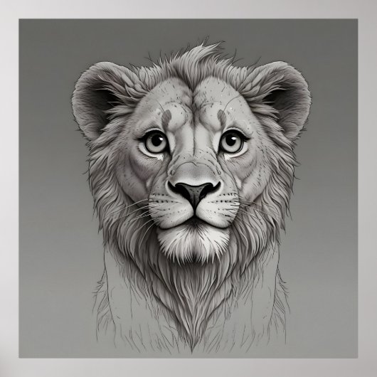 niedlicher Löwe mit großen Augen Poster (Vorne)